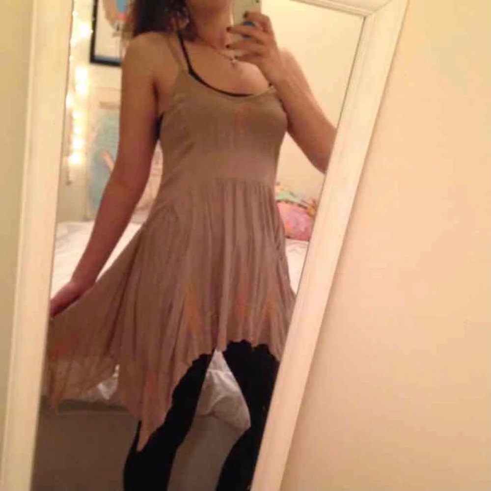 Free People Unfinished Hem Slip Dress